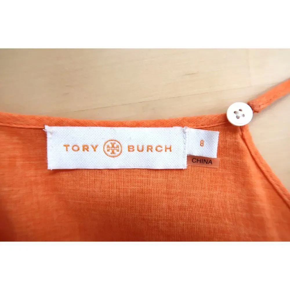 TORY BURCH Lindsay Cotton Tassel Trapeze Halter Tank Top Net-A-Porter 8 M $375